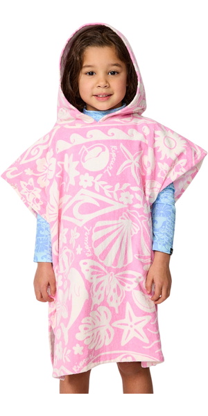 2026 Rip Curl Chicas Manta De Algodón Mixto Con Capucha Poncho Towel 00AJTO - Pink